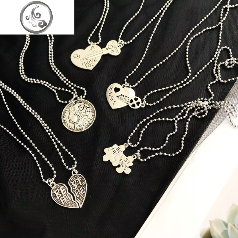 情侣项链一对男女学生便宜闺蜜拼接ins土酷链子装饰废话配饰品jimi