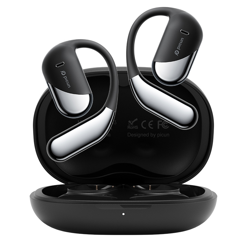 品存(picun)双麦耳挂纳米级防汗防水无线蓝牙耳机 黑色 H3