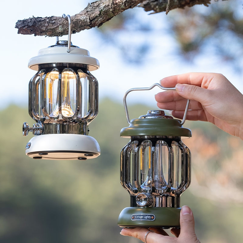 闪电客户外露营灯氛围灯野营营地帐篷复古照明马灯led挂式提灯