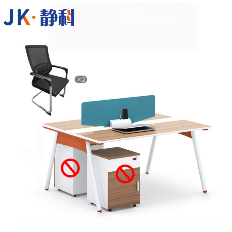静科办公桌椅套装120*120*75cm+椅子2把套高清大图