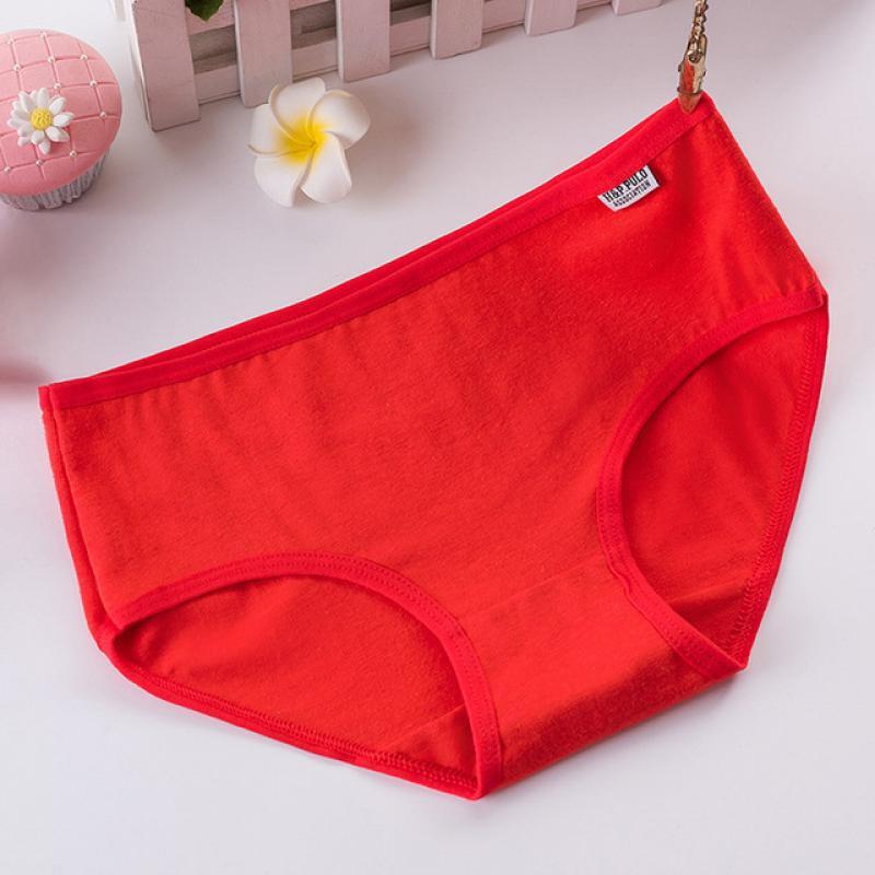 波迷娜bomina本命年红色内裤女士棉全棉都市少女生学生丽人三角裤头
