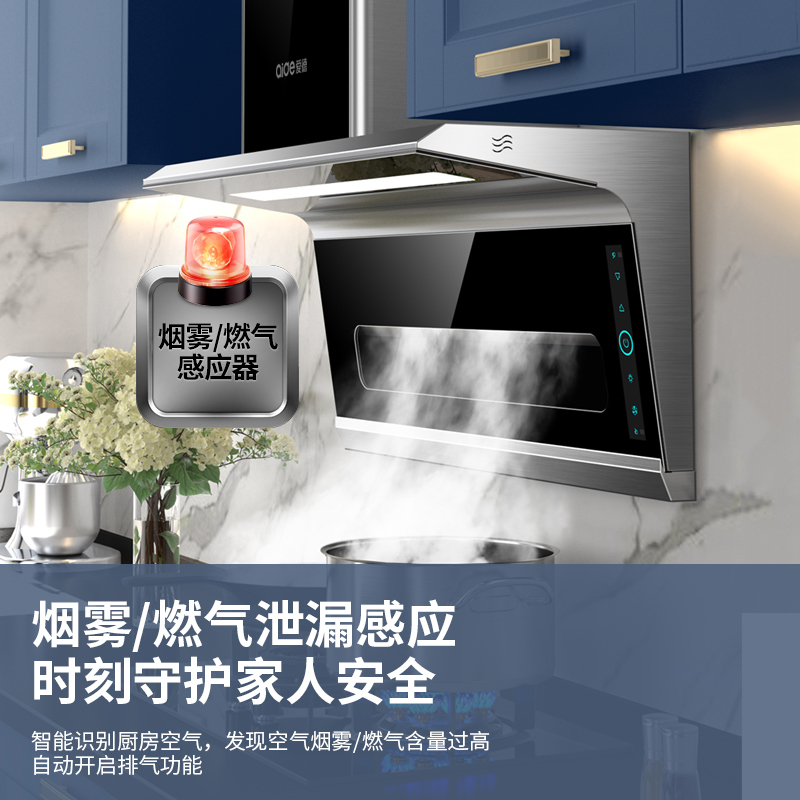爱德(aide)7字型厨电两件套 25立方抽油烟机燃气灶套装厨房烟机灶具套装烟灶套餐 A01+QD25B 液化气