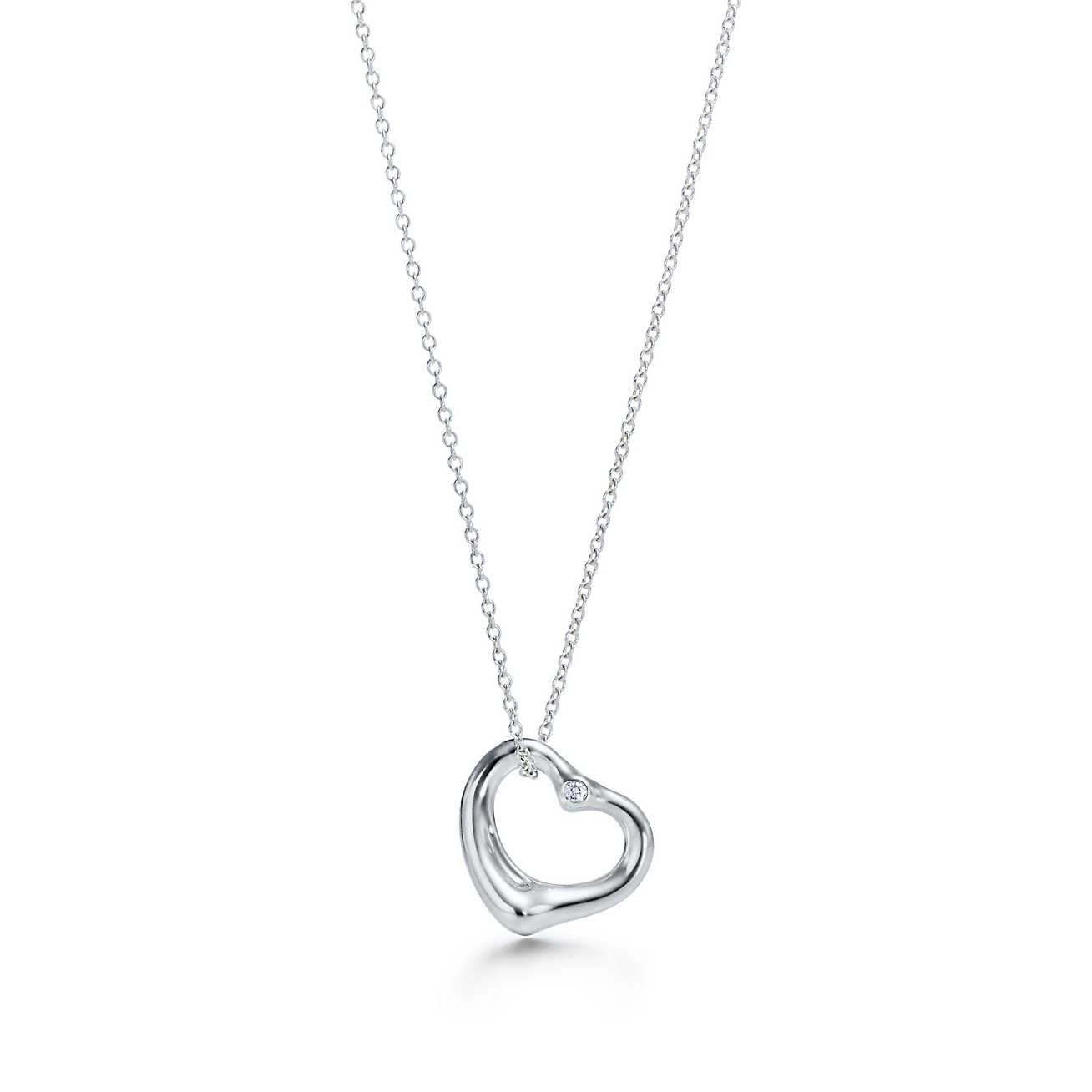TIFFANY&CO.蒂芙尼925银心扉镶嵌宝石项链高清大图