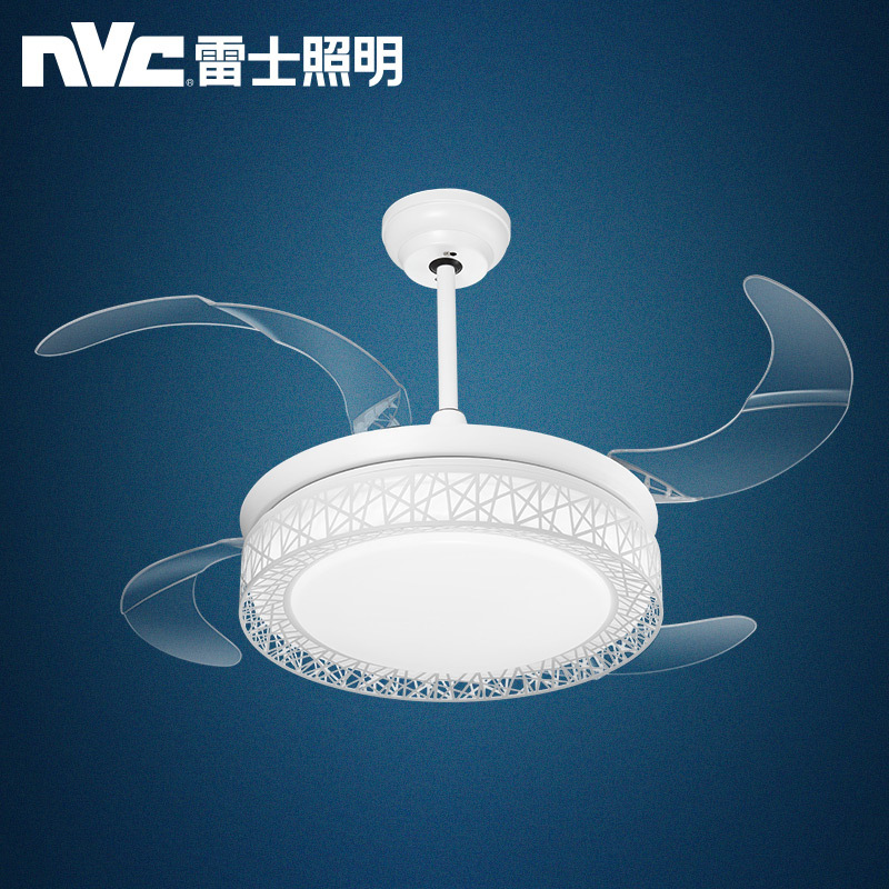 雷士照明NVC隐形扇风扇吊灯客厅餐厅卧室家用简约现代电扇灯具风扇灯带LED灯风扇智控变光