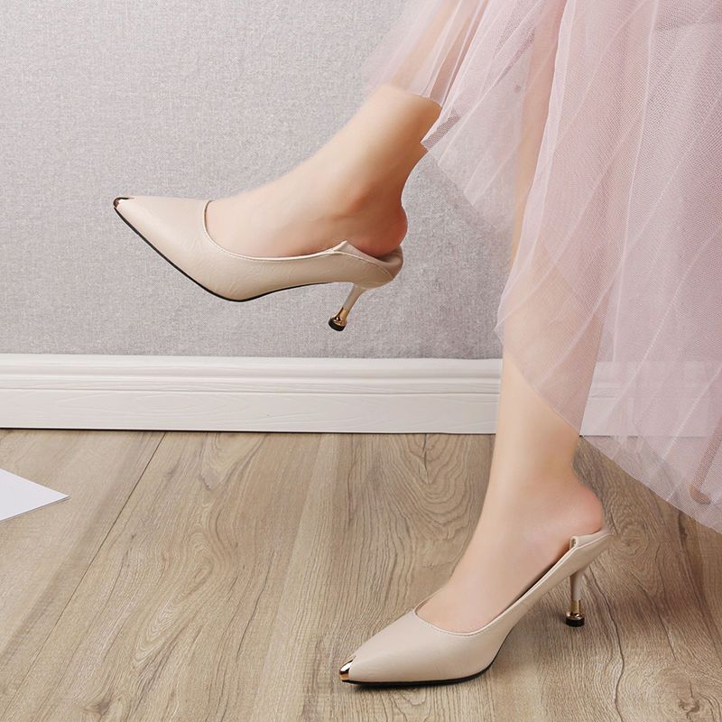 尖头高跟鞋女细跟韩版小清新百搭新款单鞋女黑色2厘米992款35标准码数