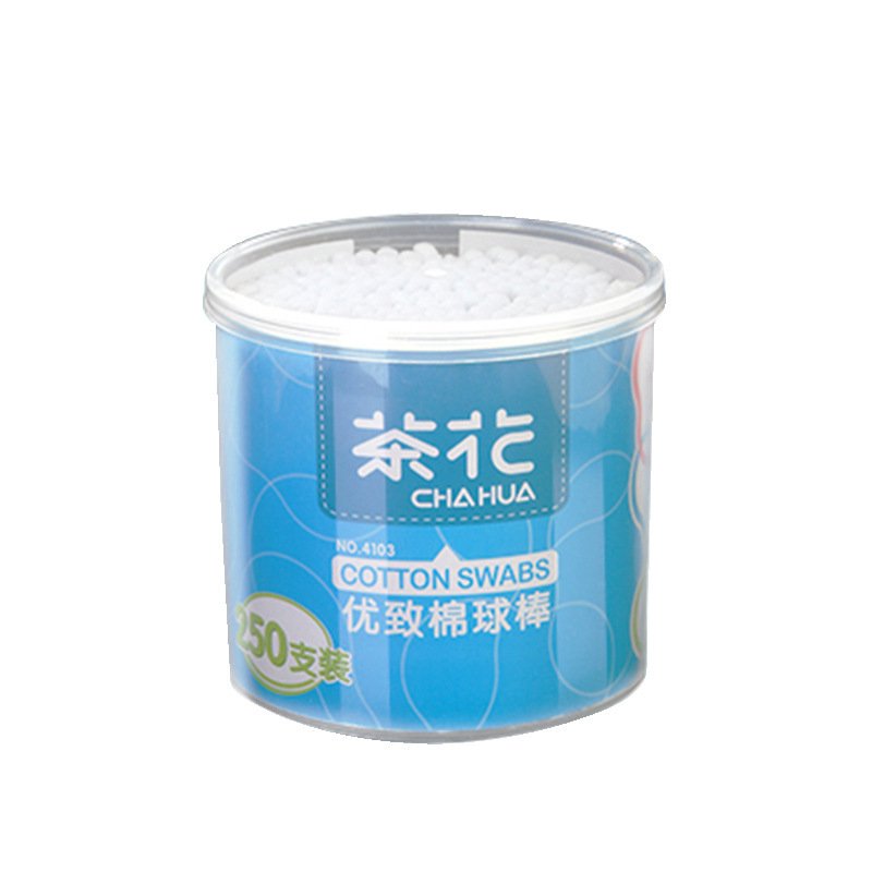 茶花棉签棉球棒家用成人化妆双头棉签 5盒装