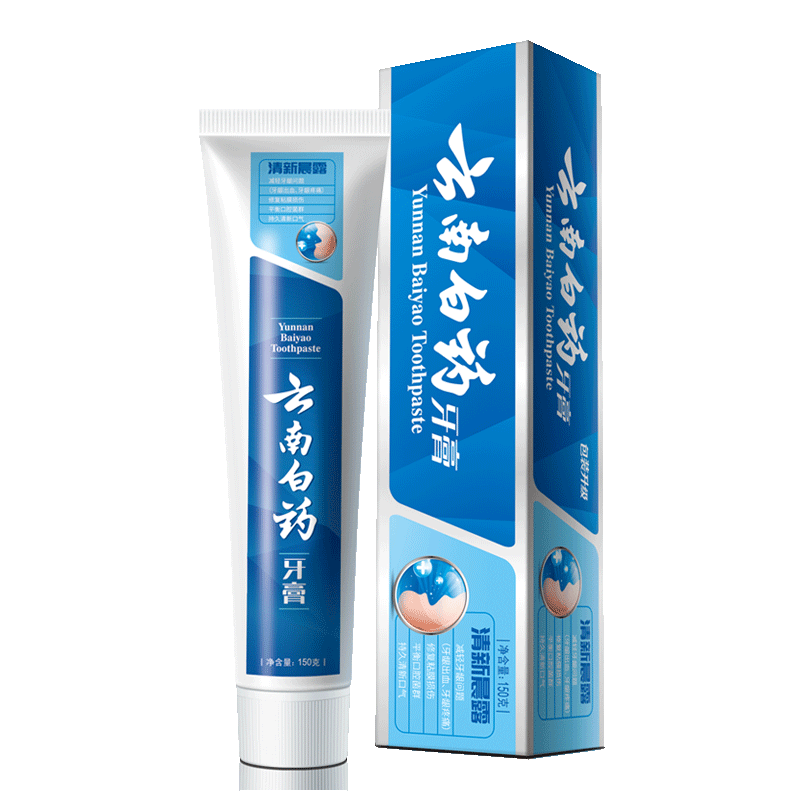 云南白药(YUNNAN BAIYAO)益优清新晨露牙膏150g高清大图