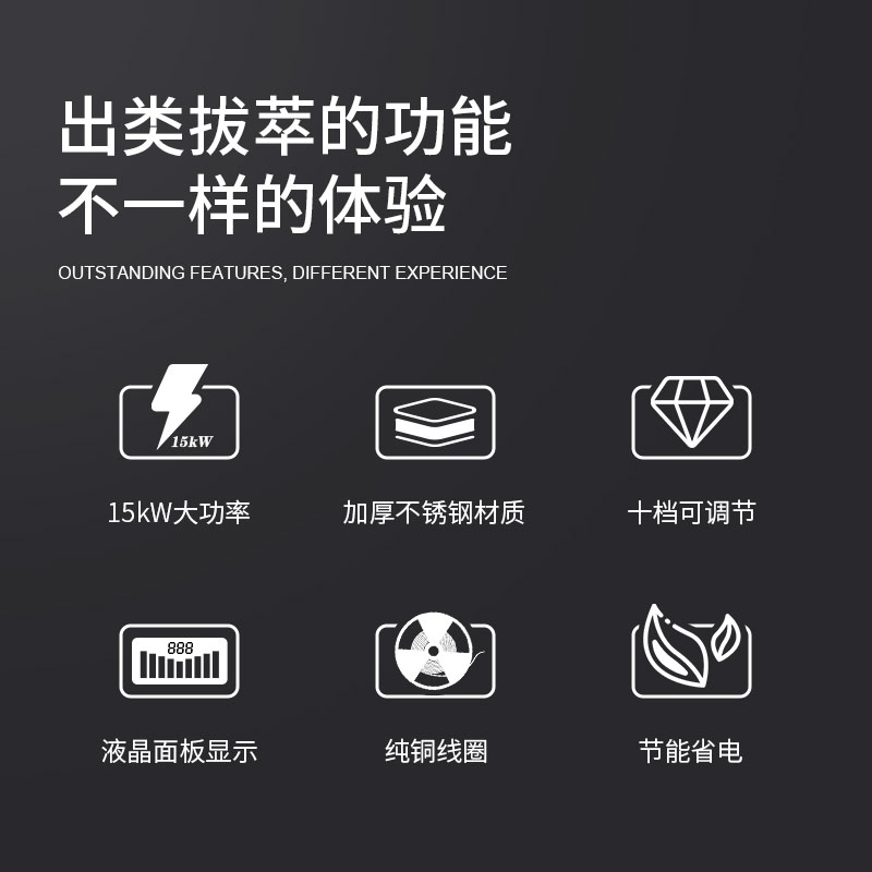 金佰特 KING BETTER 商用电磁灶大锅灶大炒炉 双炒单温 凹面大功率 爆炒电磁灶 酒店学校食堂炒菜高清大图