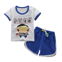 【偏小一码】口袋虎夏季男童女童婴幼儿纯棉条纹运动套装夏季短袖短裤常规套装