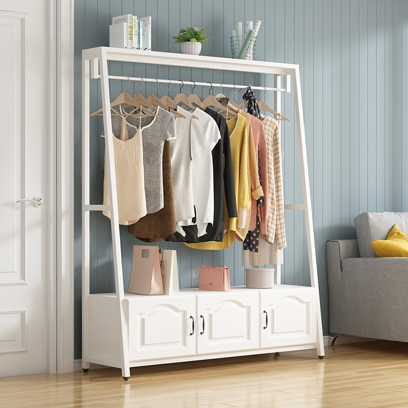 简约现代卧室古达置物架衣帽架落地客厅挂衣架子多功能收纳架轻奢衣架