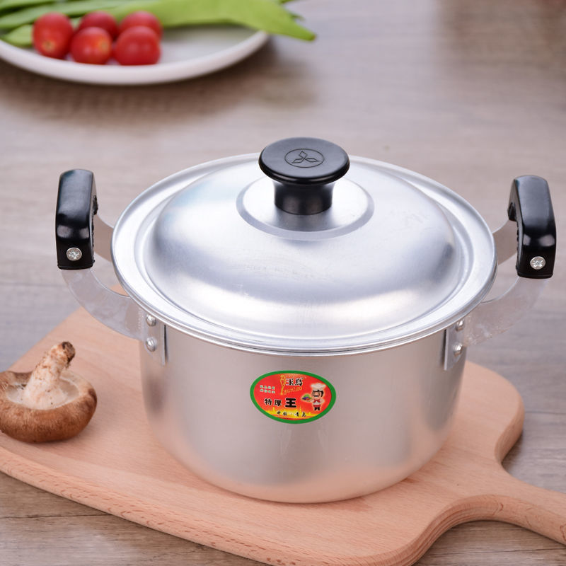 老式大铝锅加厚铝合金双耳小汤锅熬粥家用烧水锅煤气燃气煮锅吕锅