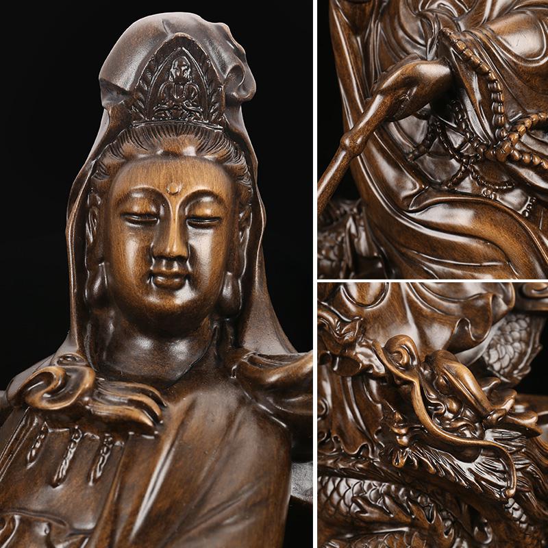 美帮汇骑龙观音佛像摆件供奉家用居家客厅海观世音菩萨套装高清大图