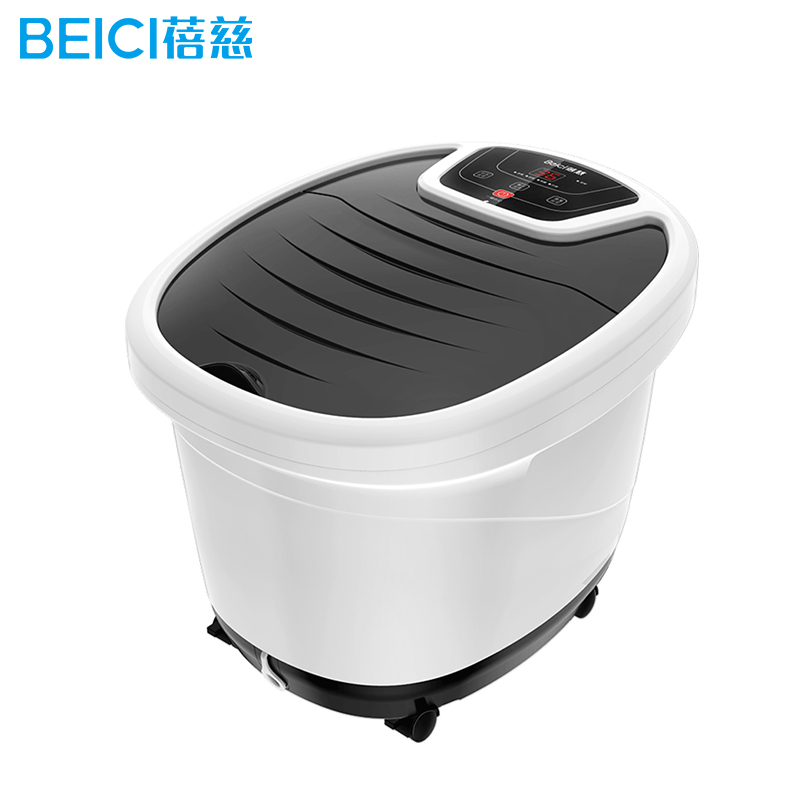 蓓慈(Beici)足浴器BZ5032智能恒温温度设定 电动滚轮按摩 环保PP材质黑白色泡脚桶洗脚盆
