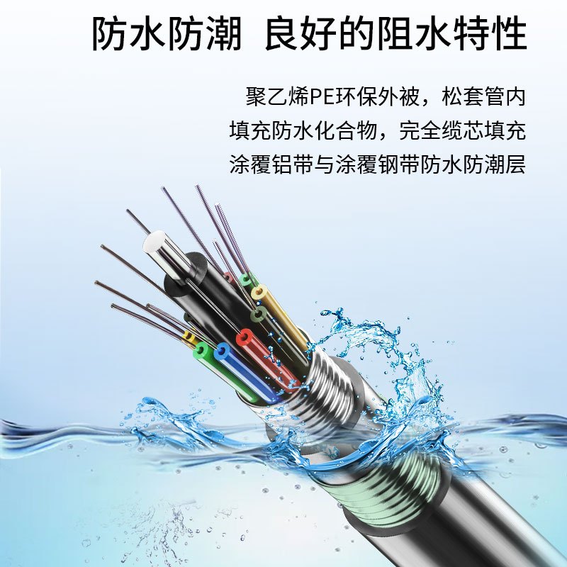 博扬 BY-GYTA53-4B1.3 重铠地埋4芯单模室外光缆 GYTA53层绞式直埋光纤线 100米
