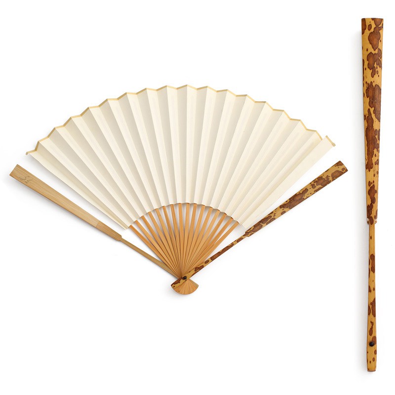 梅妃扇子男折扇斑竹扇宣纸扇文玩收藏扇书画扇香妃竹9.5寸 三维工匠 1尺古方15方3.3排竹斑随高清大图