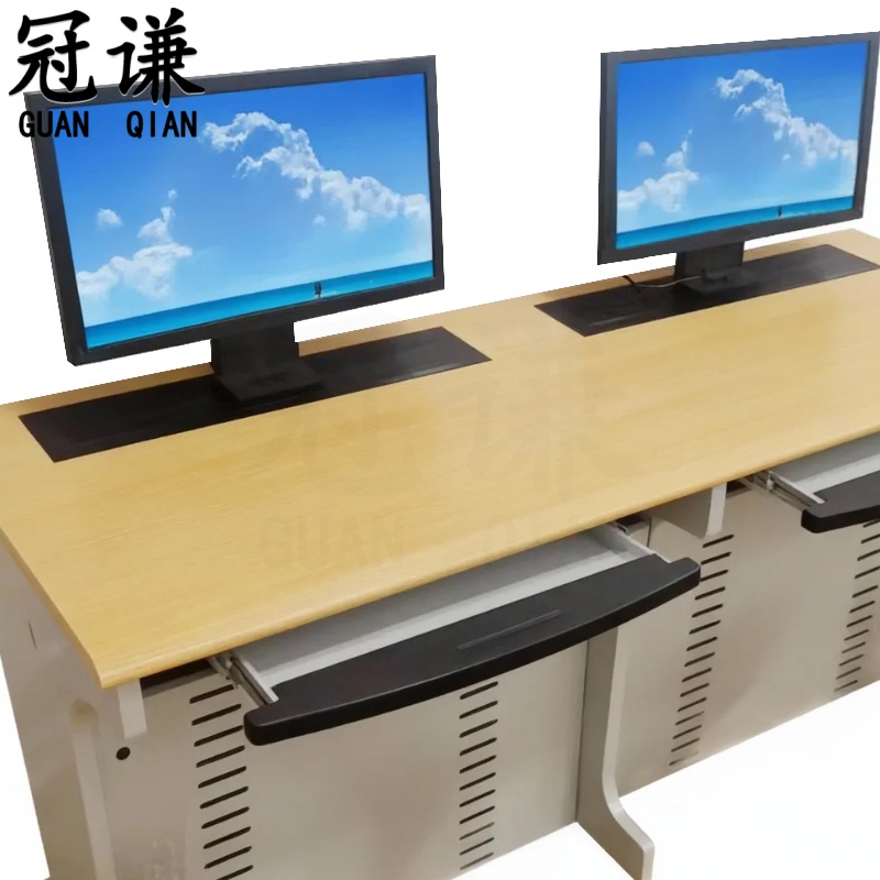 冠谦 升降电脑桌 两人位 张高清大图