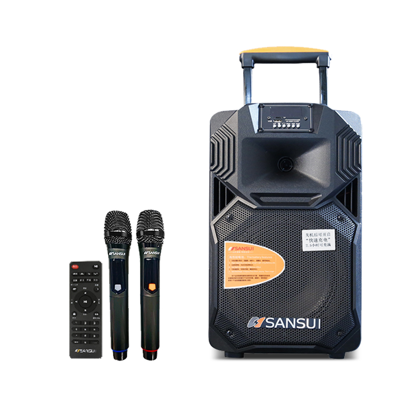 Sansui/山水SS1-08豪华版户外电瓶音箱移动拉杆箱蓝牙音响音箱广场舞音响大功率便携式音箱演艺会议婚庆音箱话筒