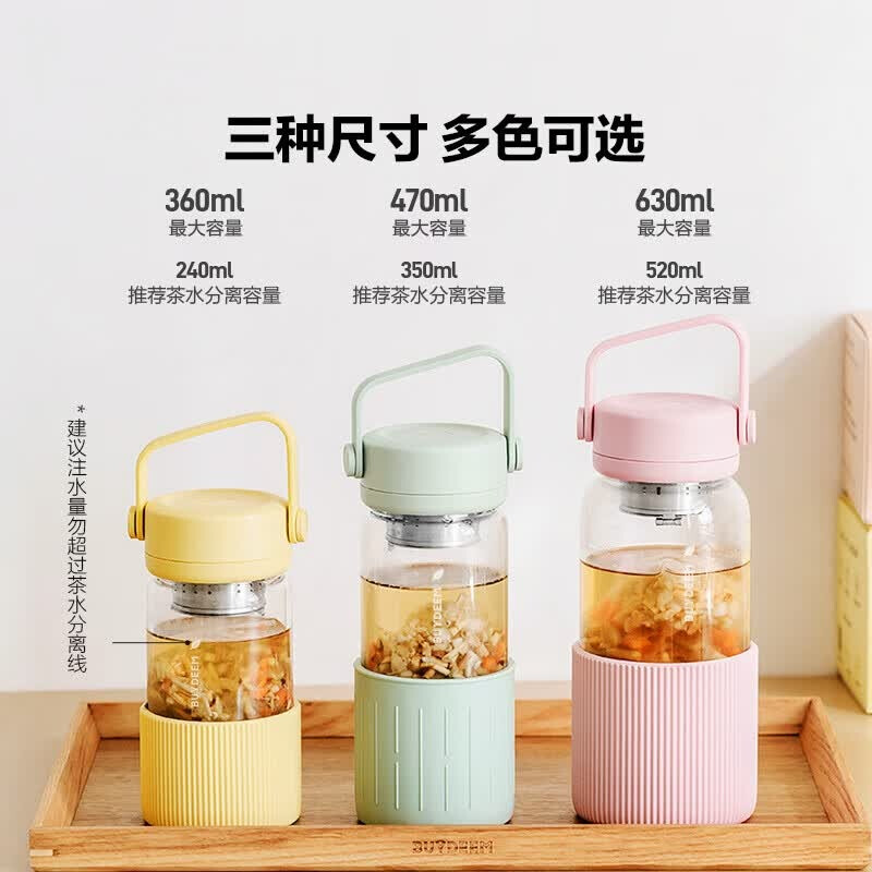 北鼎泡茶随手杯470ML浅岛灰高清大图