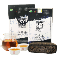 白沙溪官方旗舰店 安化黑茶天茯茶金花茯砖茶湖南老字号【一级天尖精料，手工精筑】天尖原料 当年茶