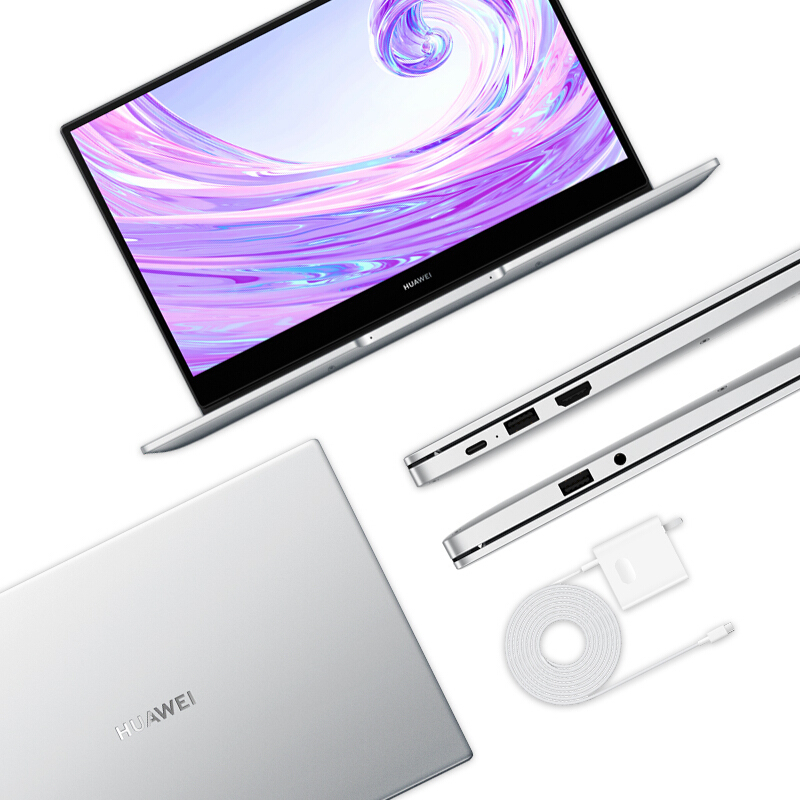 华为(HUAWEI)MateBook D 14(十代i5-10210U 16GB 512GB MX250 皓月银)14英寸全面屏超轻薄本学生网课商务办公娱乐游戏笔记本电脑预售
