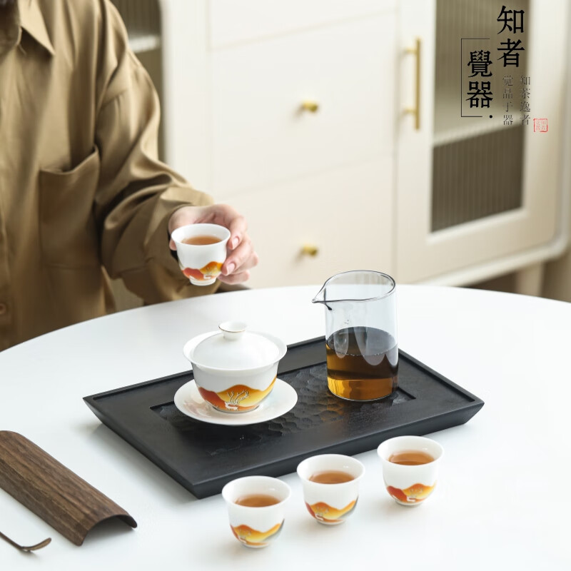 知者覚器 YW-53一“鹿“相伴茶具套装 一鹿相伴(杯垫)套装 10头高清大图