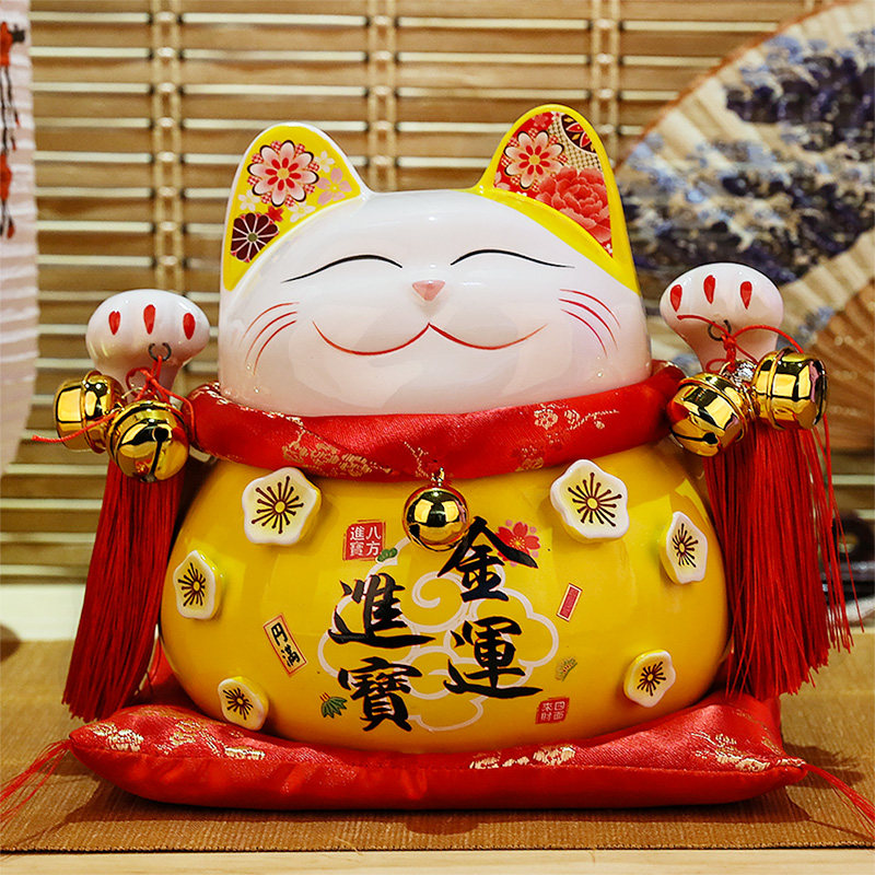 猫摆件开业大号陶瓷发财猫店铺收银台创意礼品存钱罐 三维工匠 金运进宝猫高清大图