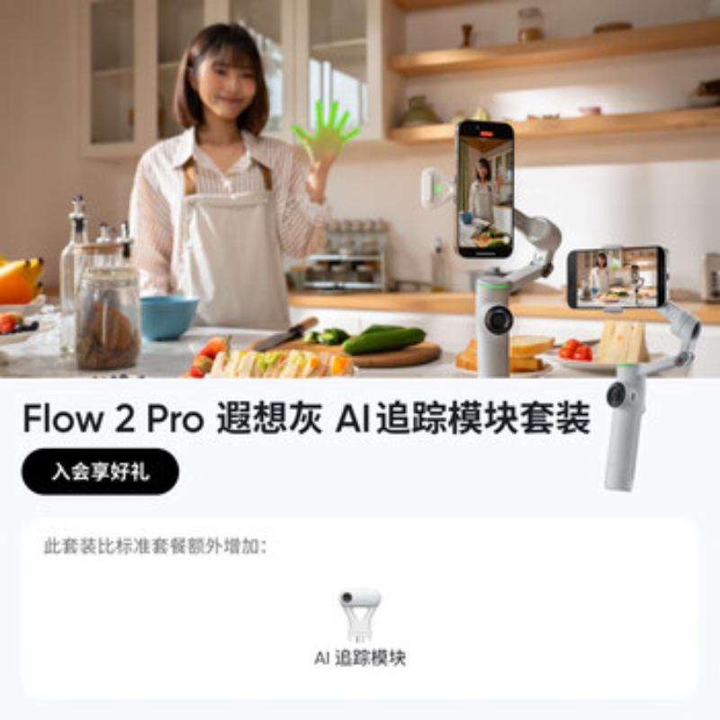 影石(Insta360) 手机稳定器Flow2 Pro 遐想灰AI套装