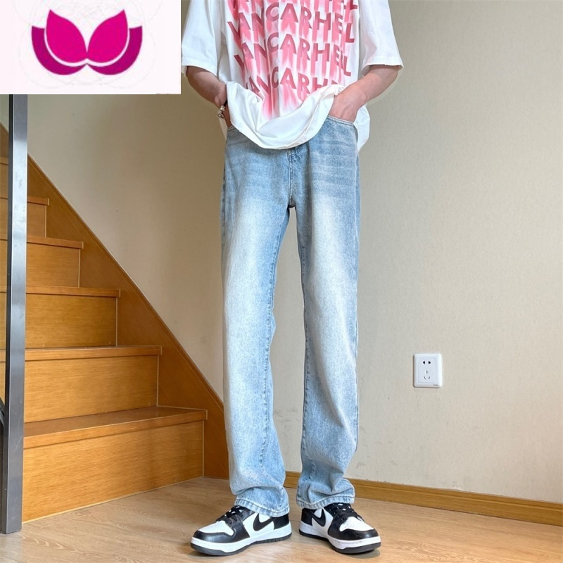 七斓纯黑色牛仔裤男宽松直筒款美式oversize裤子高街修身休闲长裤