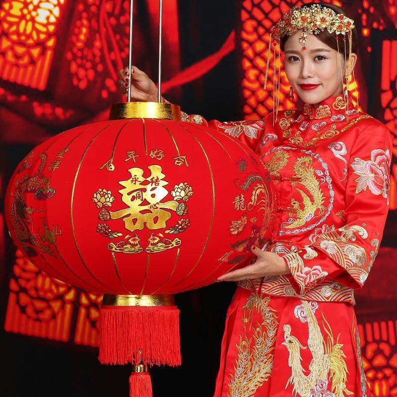 结婚灯笼户外阳台婚庆喜庆用品装饰喜字大红灯笼挂饰串新年灯笼挂饰
