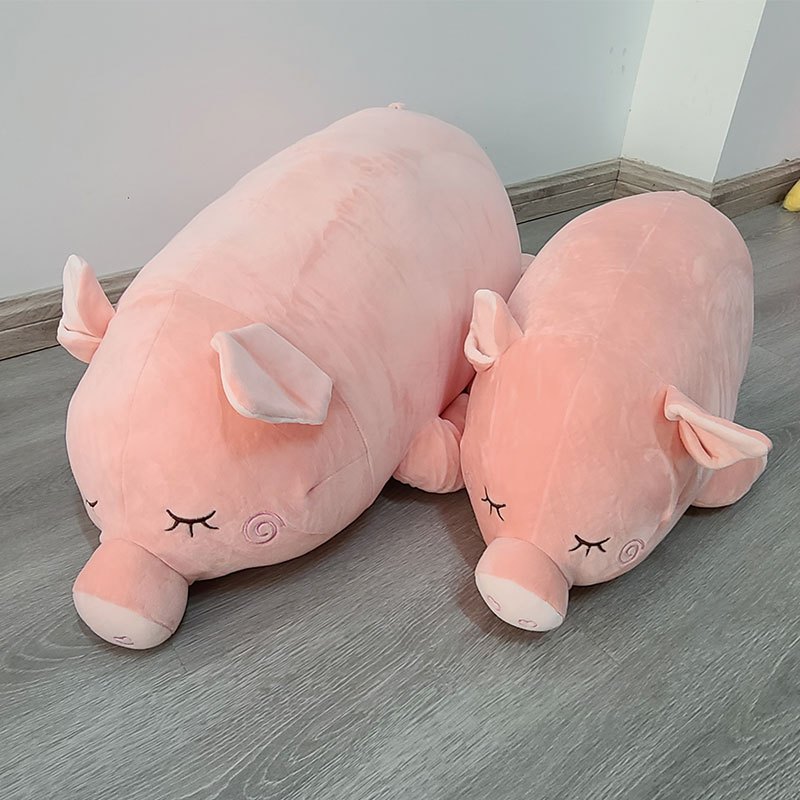 波巧毛绒可爱抱枕羽绒趴趴猪抱枕60cm/80cm