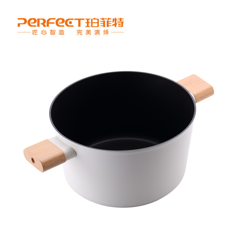 PFT-8108 等离子无烟不粘汤锅24CM(含盖彩盒装) 等离子技术区别其他不粘锅耐磨十倍 铝合金铸造 轻便不粘