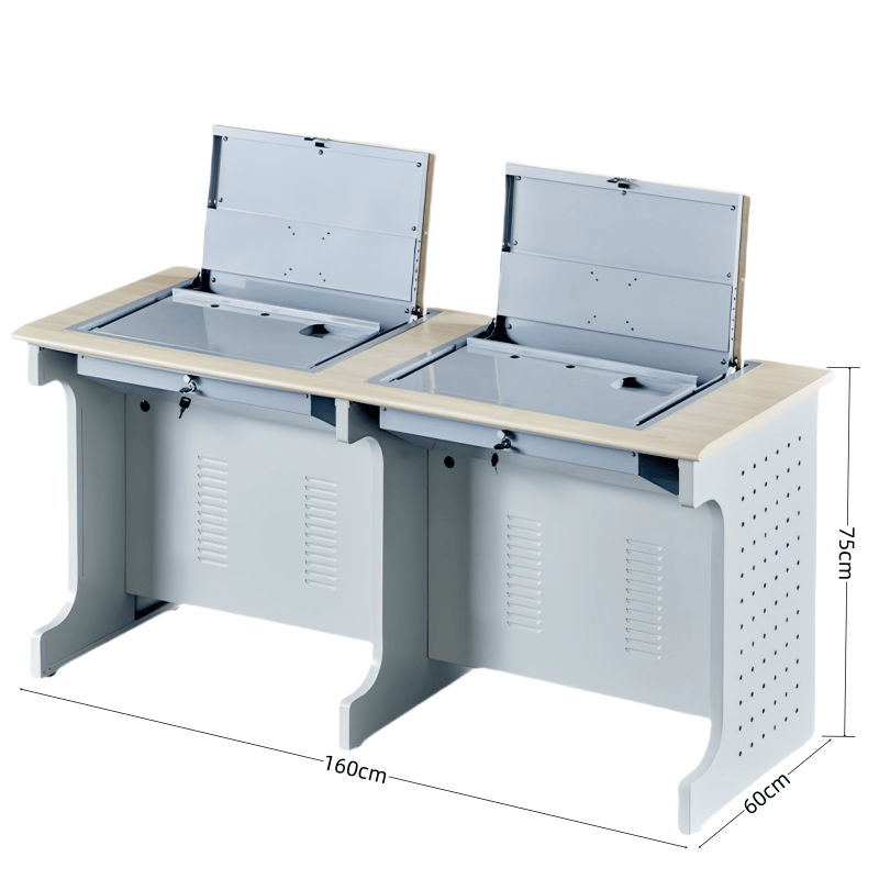 豫龙都翻转电脑桌双人张高清大图