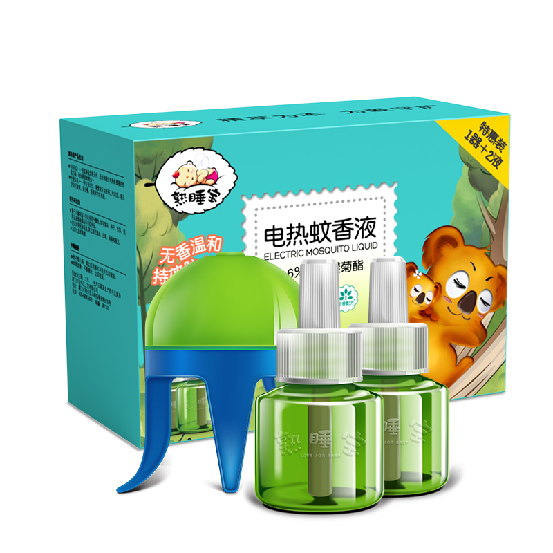 熟睡宝婴儿电热蚊香液 45ml*2瓶+1加热器 宝宝无味驱蚊防蚊液套装