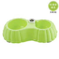 宠物自动饮水器一体喂食器猫食盆猫咪用品狗狗水盆双碗狗粮碗猫盆 绿色标准款