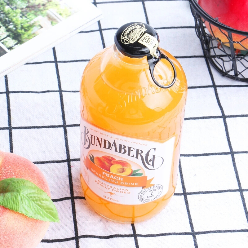 宾得宝 Bundaberg 蜜桃味含气苏打水饮料 375ml/瓶 饮料 苏打水 澳洲进口