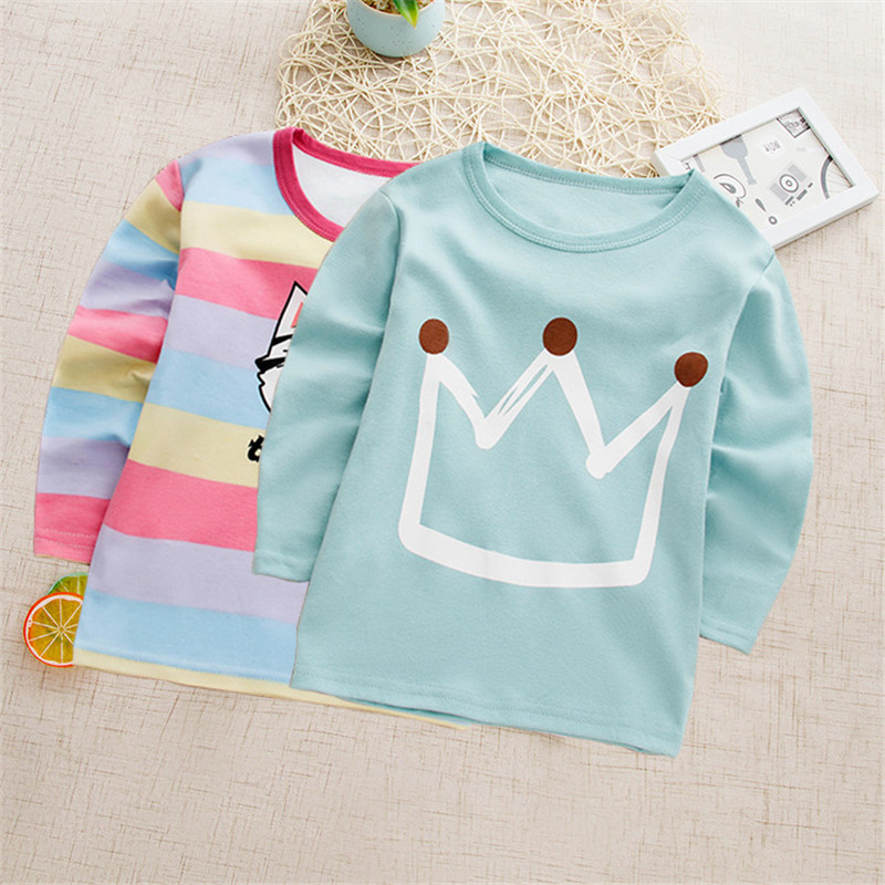 儿童长袖T恤 纯棉针织衫中小童男童女童男衣童装上衣打底衫女春季秋季