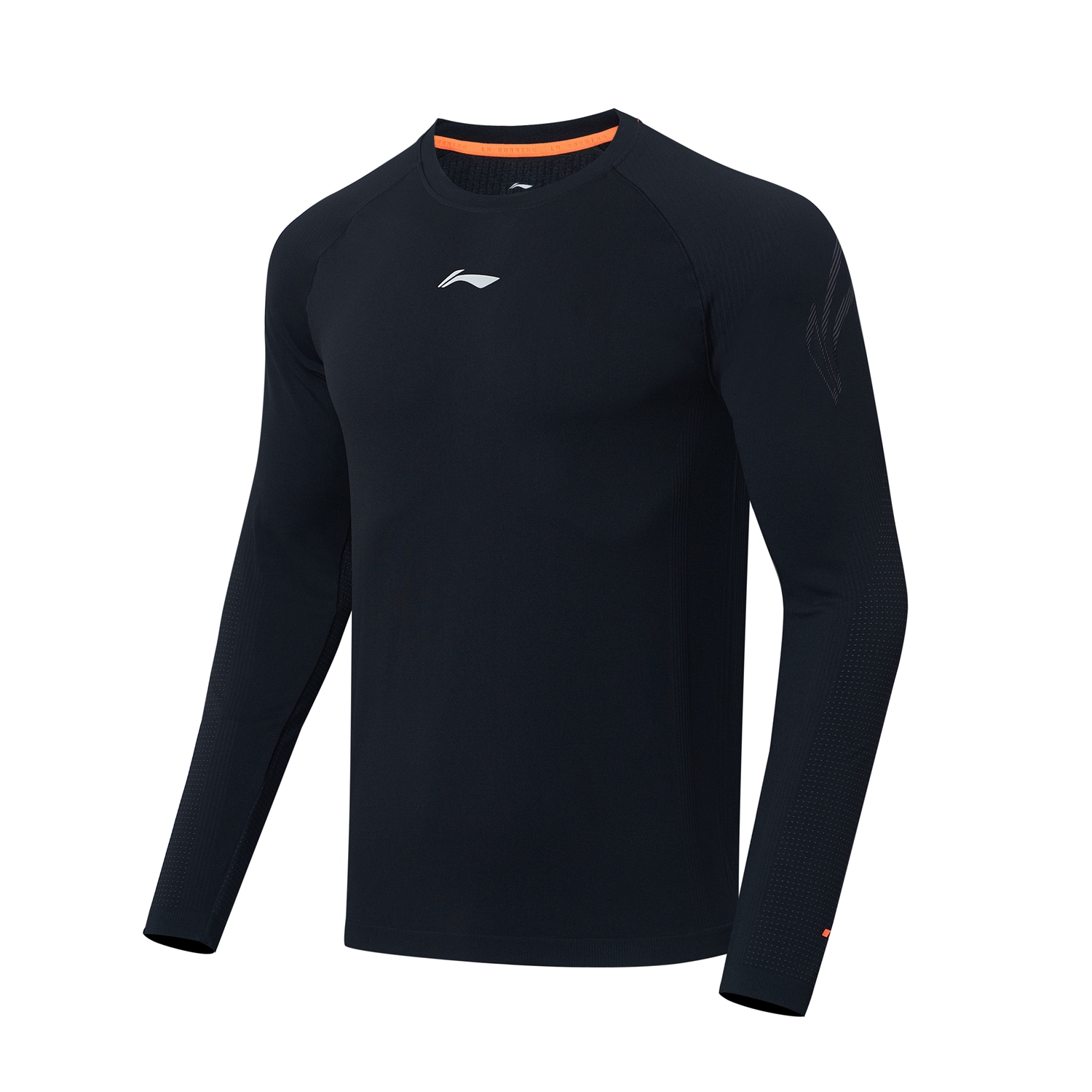 李宁长袖跑步t恤男士2022新款跑步系列男装圆领冬季针织运动服