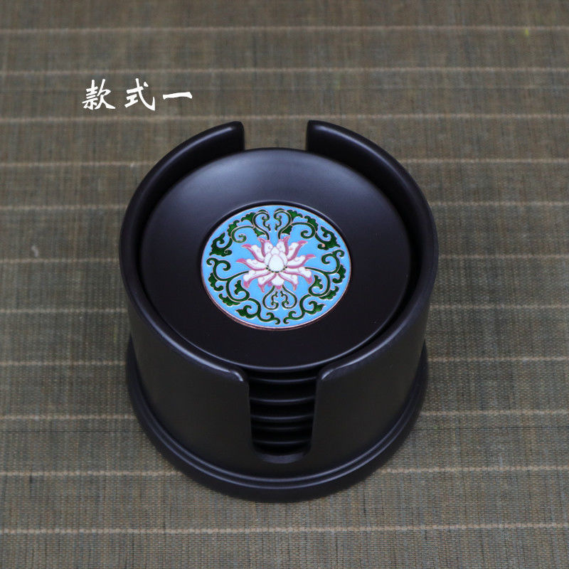 一 电木茶杯垫景泰蓝杯垫功夫茶具配件日式杯垫茶垫杯托隔热茶道