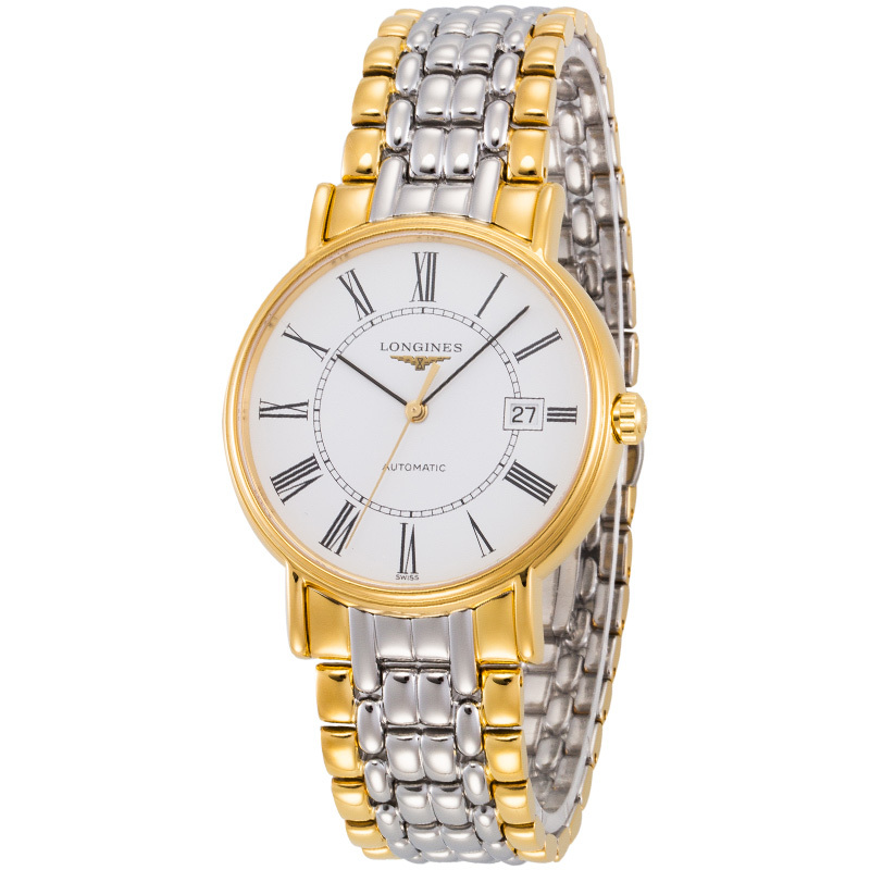 浪琴longines瑰丽系列间金钢带男士自动机械机芯手表男表机械表男l49