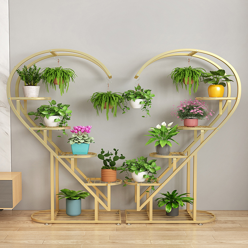 心形花架子室内客厅落地式花盆架花架/花几藤印象阳台装饰挂架多层