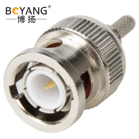 博扬 高频射频同轴器BNC公头 SFF50-1.5/RG316/RG174线压接式10个装 BY-BNC-C-J-1.5