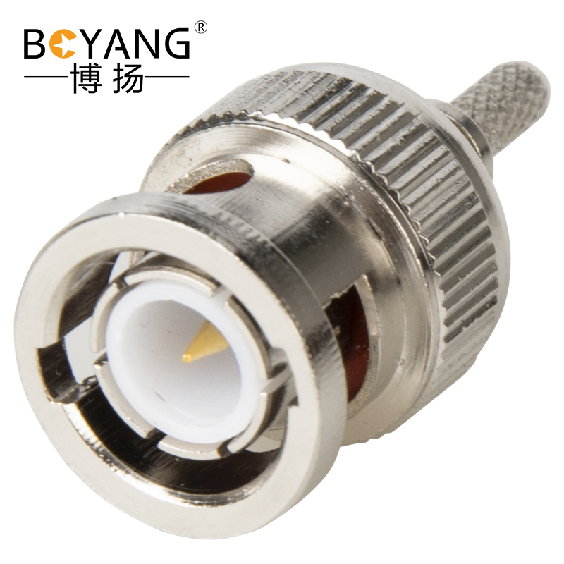 博扬 高频射频同轴器BNC公头 SFF50-1.5/RG316/RG174线压接式10个装 BY-BNC-C-J-1.5