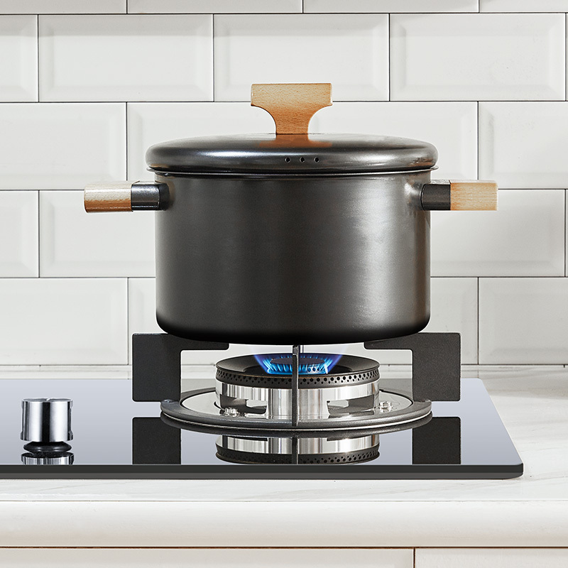 圈厨(QCOOKER)燃气灶天然气家用双头灶智能APP烟灶联动一体式黑晶面板燃气灶 4.5KW高能大火JZT-Q1