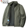 啄木鸟冲锋衣外套男士立领夹克春秋季薄款大尺码男装商务休闲上衣务 M TUCANO啄木鸟5552-军绿