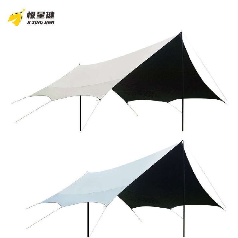 极星健 帐篷 天幕 5.2*4.5m八角黑胶米色 套