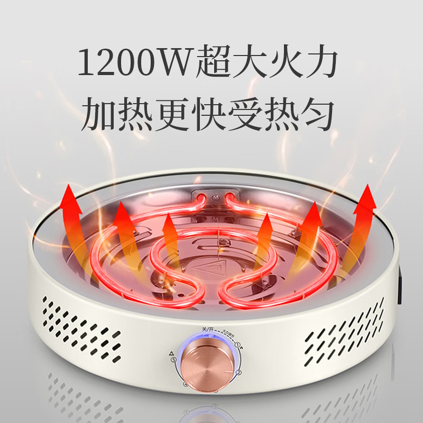 北欧阿萨电烤炉家用电烤盘烤肉盘家用轻烟 烧烤电烤炉烤肉锅烧烤炉多功能 米黄[ADS-001] 1层高清大图