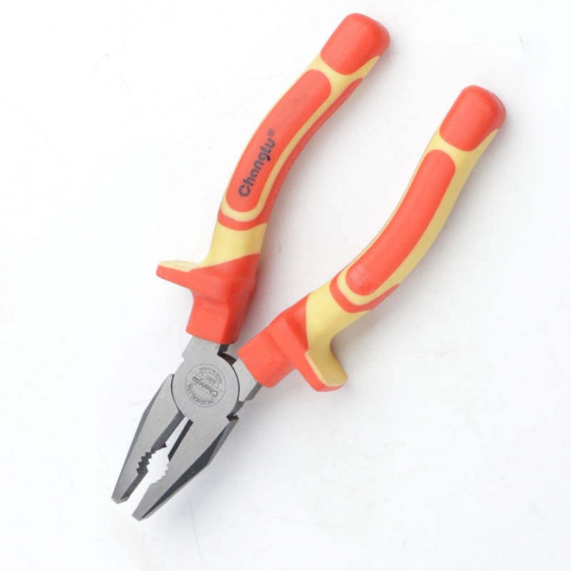 长鹿VDE绝缘电工钢丝钳 6寸 把高清大图