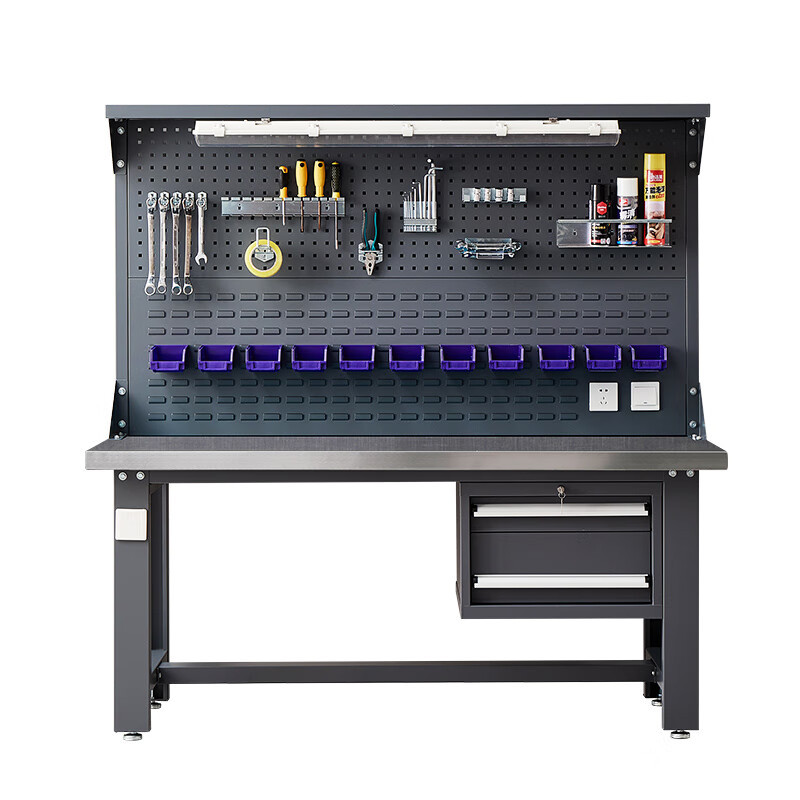 锦北重型不锈钢工作台操作台维修台车间检验台实验台1.8米偏四抽双挂高清大图