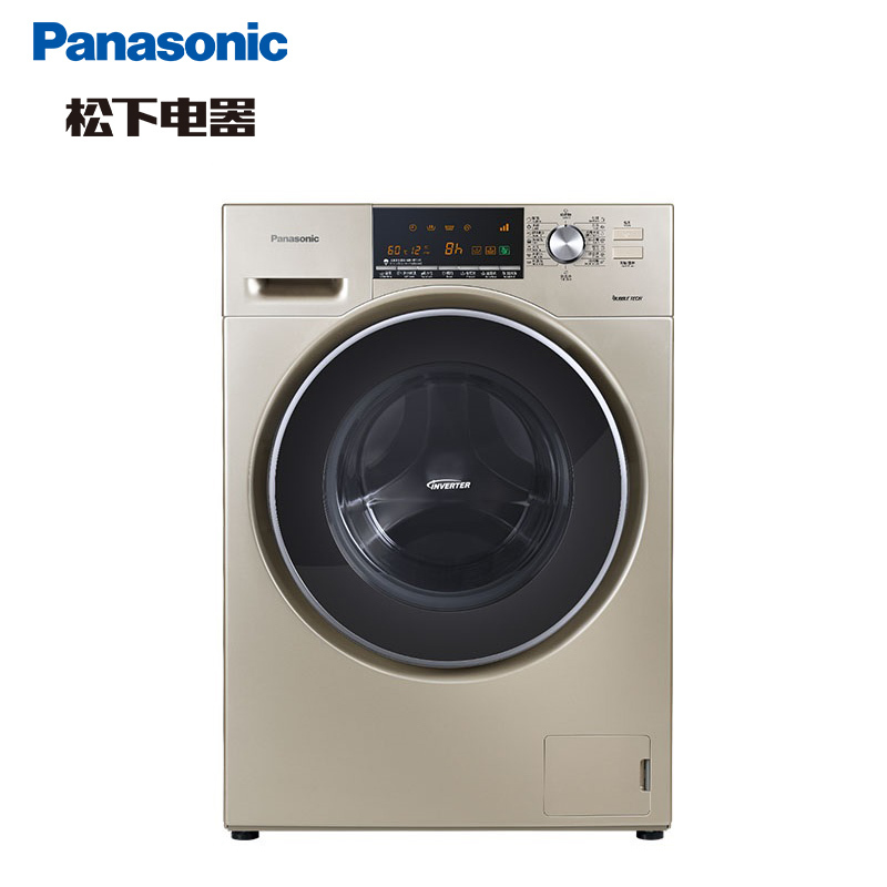 松下(Panasonic) XQG80-E8G2C 8公斤 变频 大容量 高效节能 泡沫净 全自动滚筒洗衣机(香槟色)