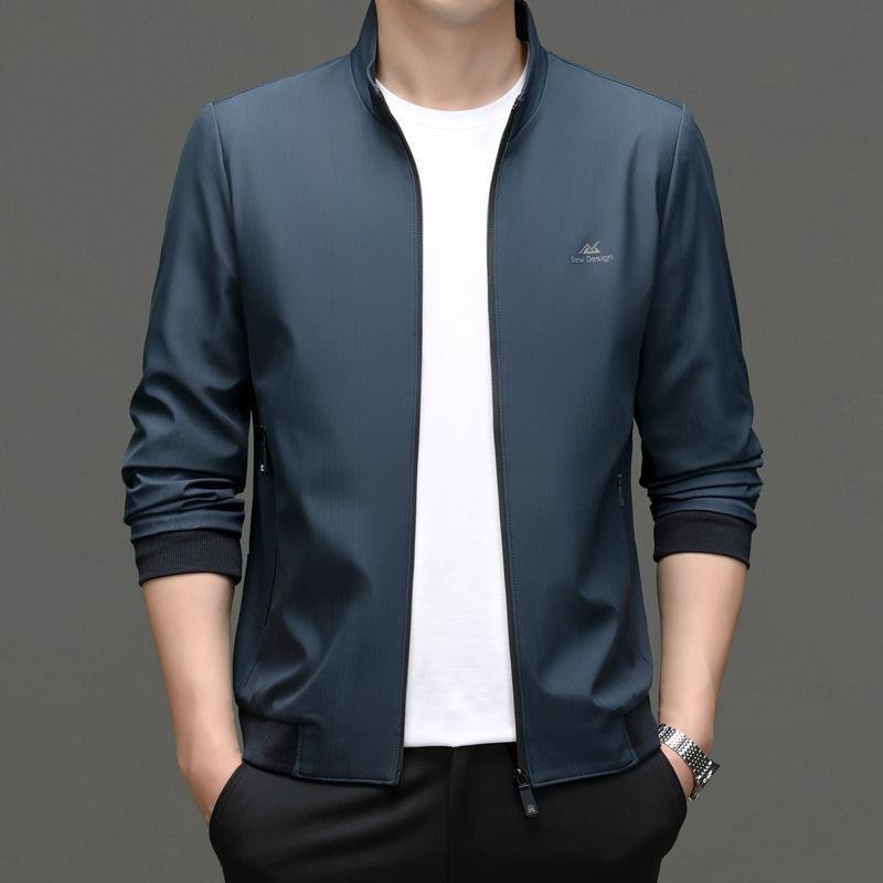 恒源祥2023春秋男装棒球服男士夹克立领休闲茄克外套男外穿上衣服